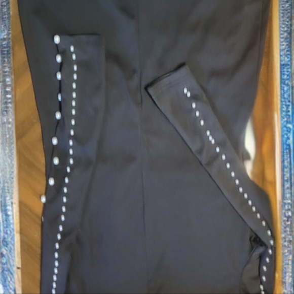 Women's Large CBR Assymetrical Long-Sleeved Pearl-Studded Mini-Dress (WORN ONCE! - Picture 2 of 3